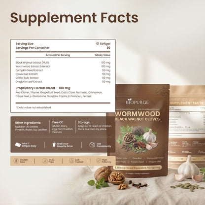 Wormwood Black Walnut 6,600mg softgels